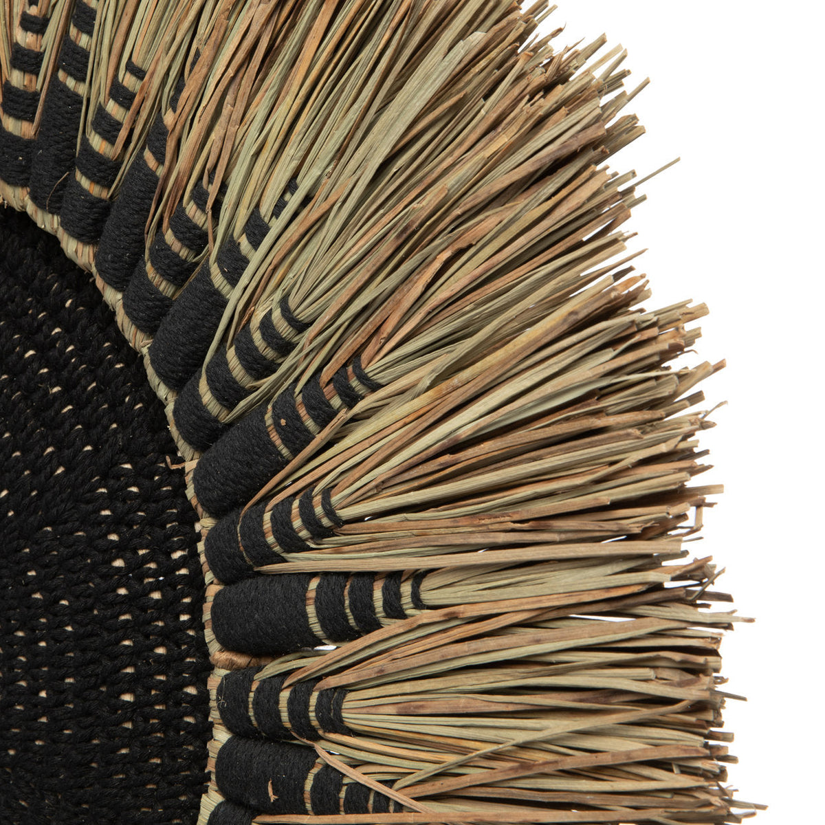 Raffia Macramé Wall Decor - Black/Natural