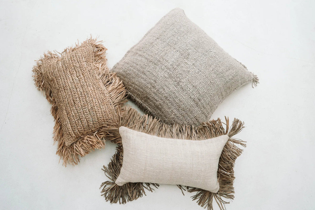 Raffia Rectangular Cushion Cover - Natural - 30x50