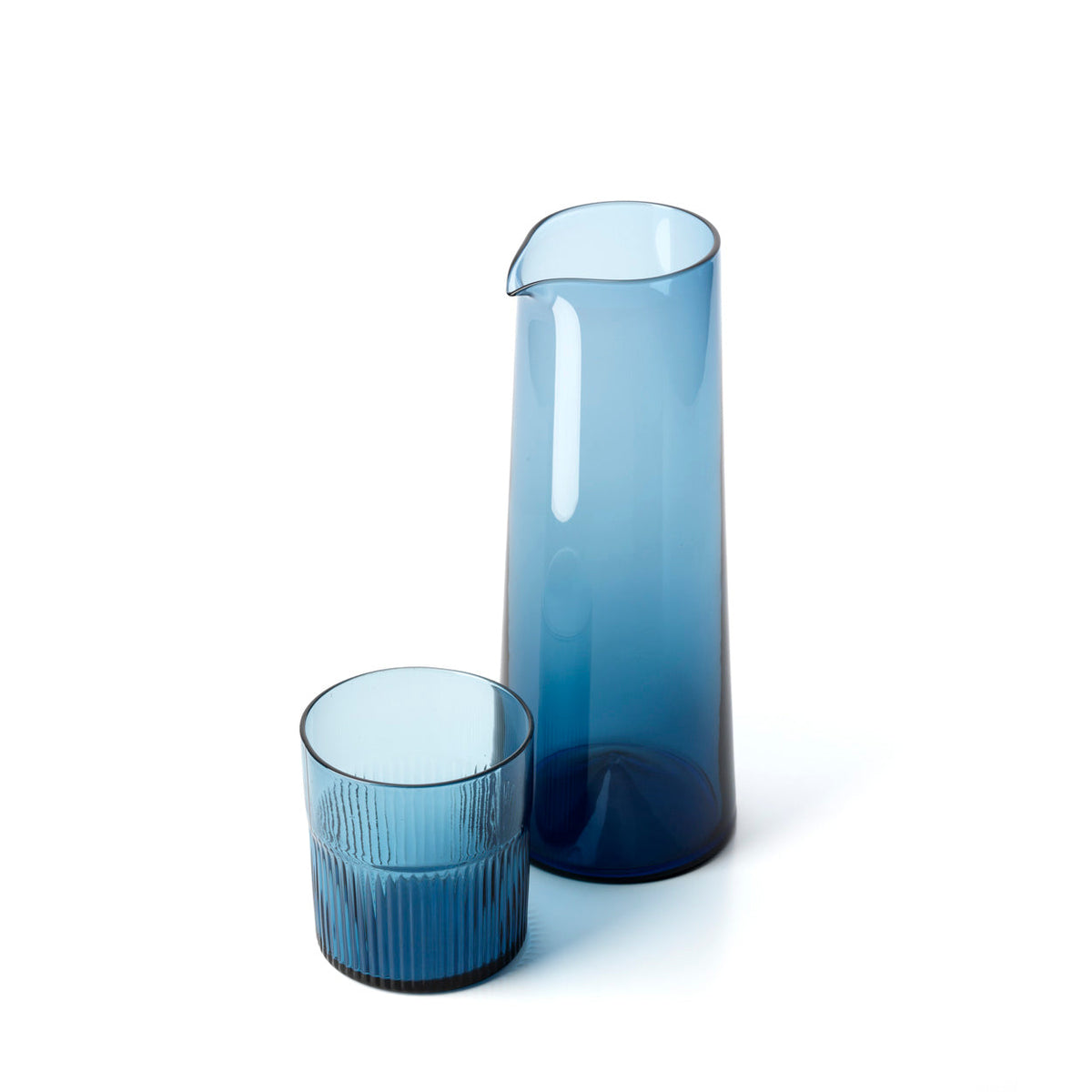 The Azure Rippled Low Tumbler - Blue