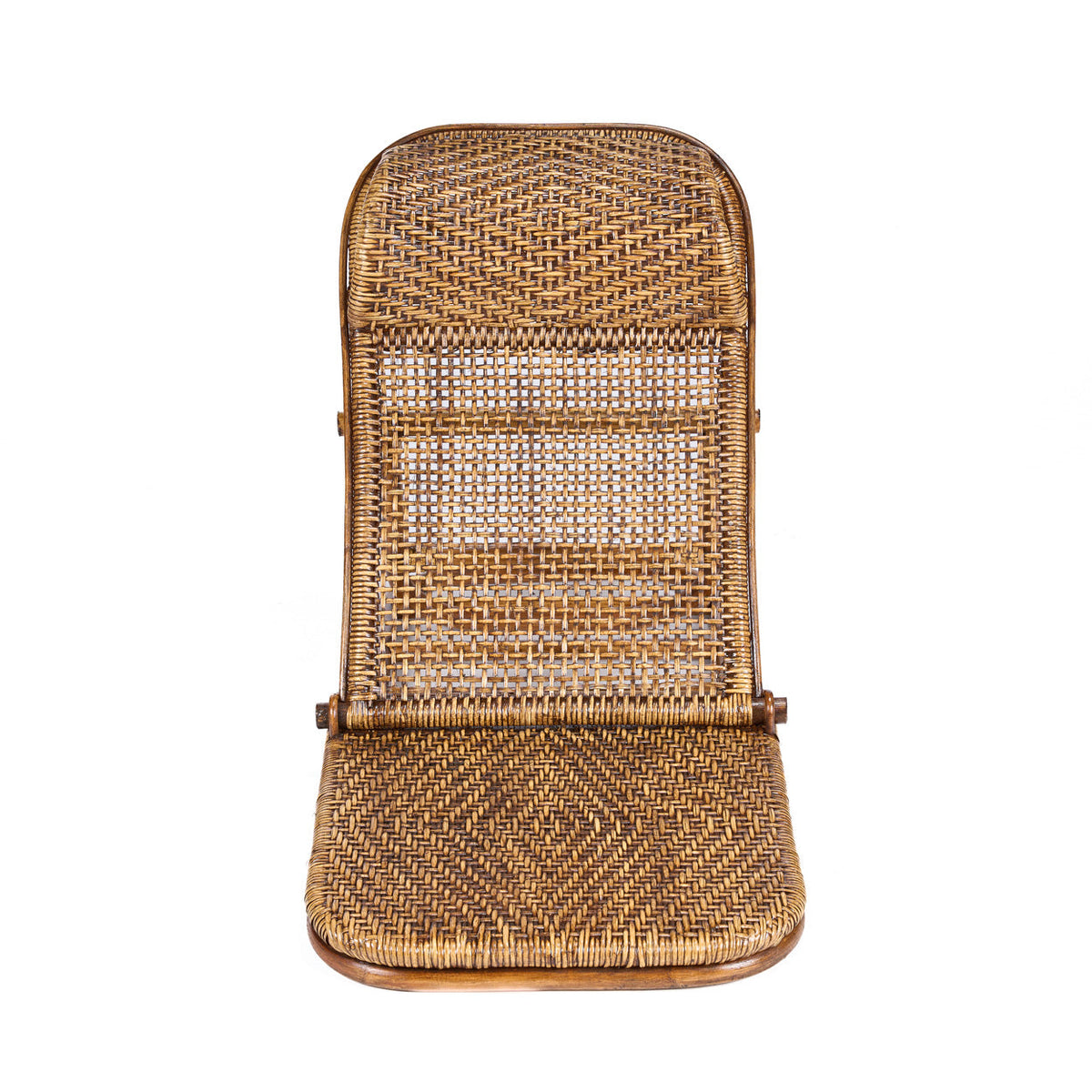 The Rattan Floor Lounger - Dark Walnut