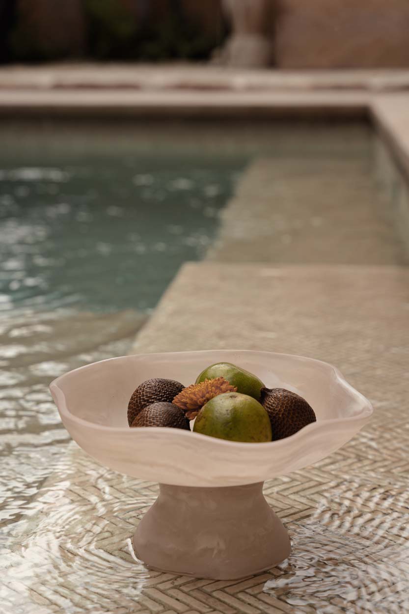 Resin Organic Fruit Stand - Pink and White