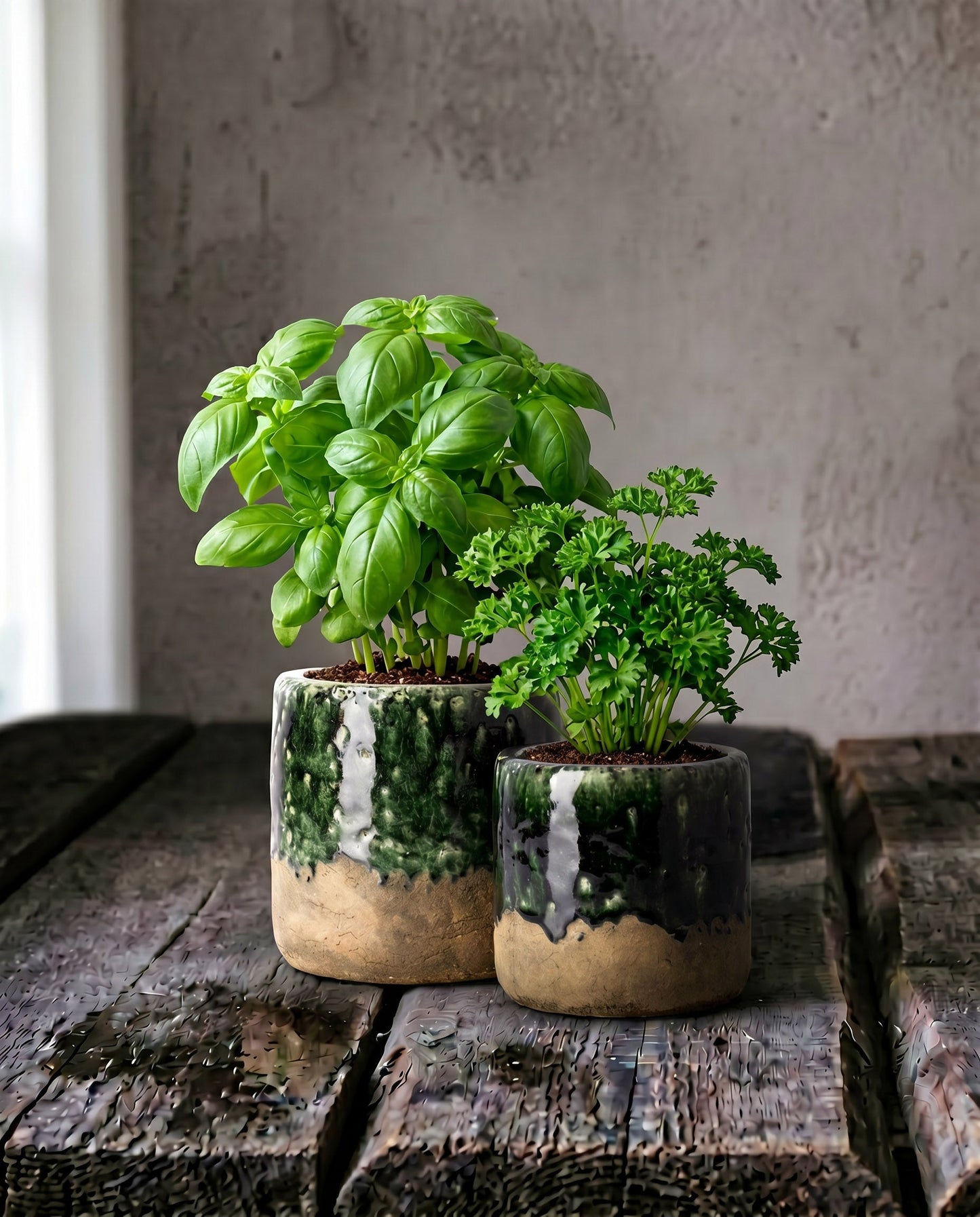 The Moss Planter - Concrete Green - M