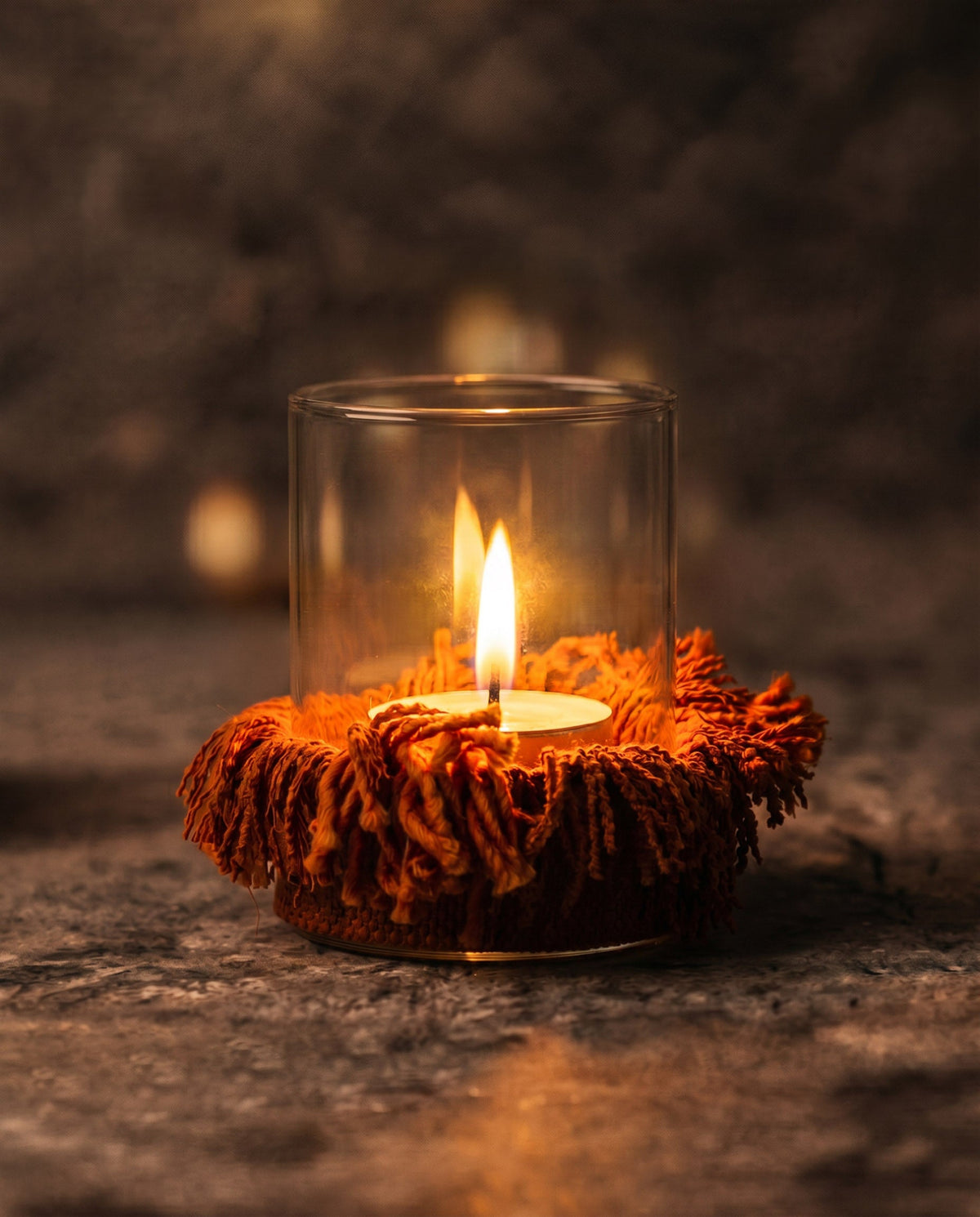 The Oh My Gee Candle Holder - Rust Velvet - Medium