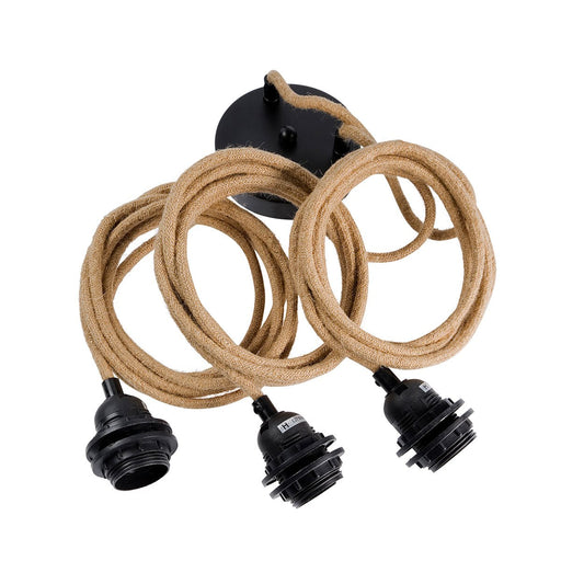 Ceiling Light Fittings - Natural Black - Set of 3