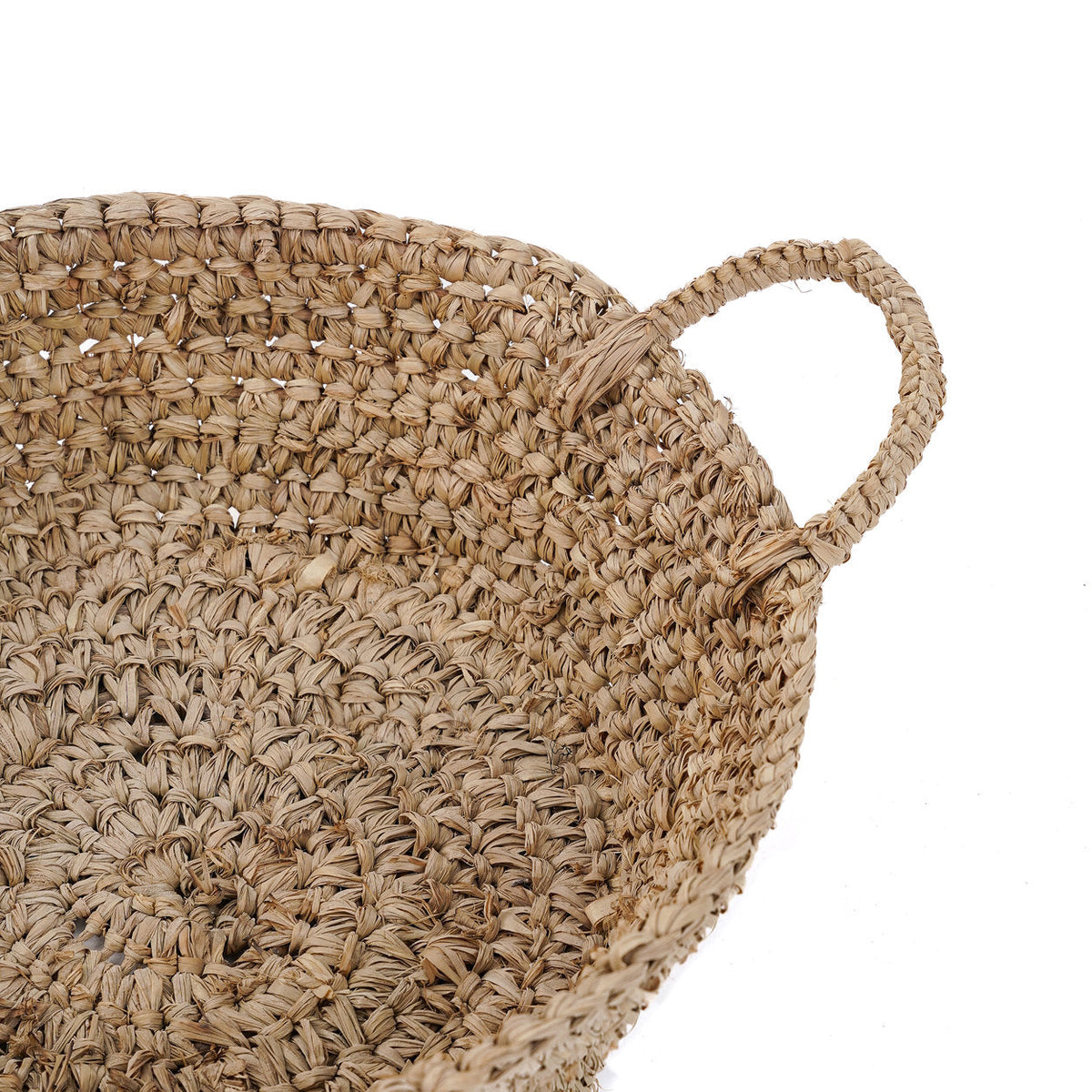 Raffia Basket Tray - Natural - S