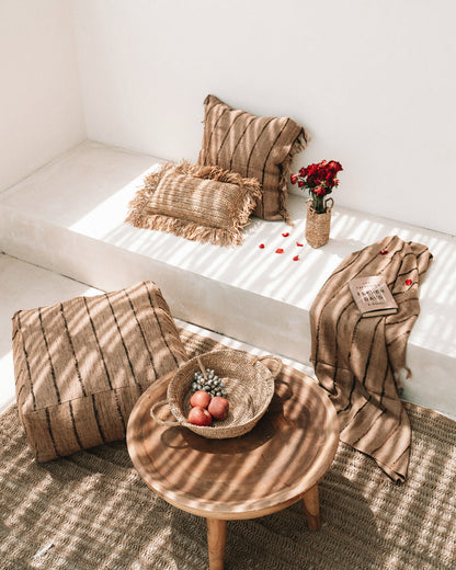 Raffia Basket Tray - Natural - S