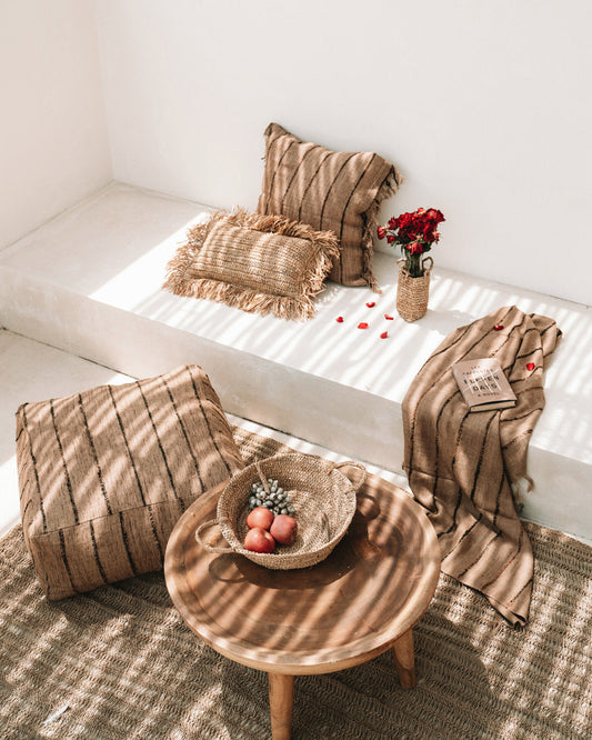 Raffia Basket Tray - Natural - S