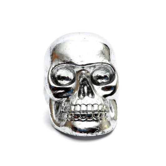 The Resin Skull Head Silver L