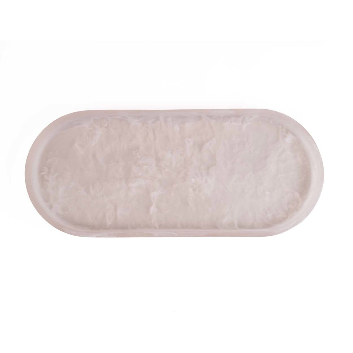 The Resin Oval Plate - Pink White