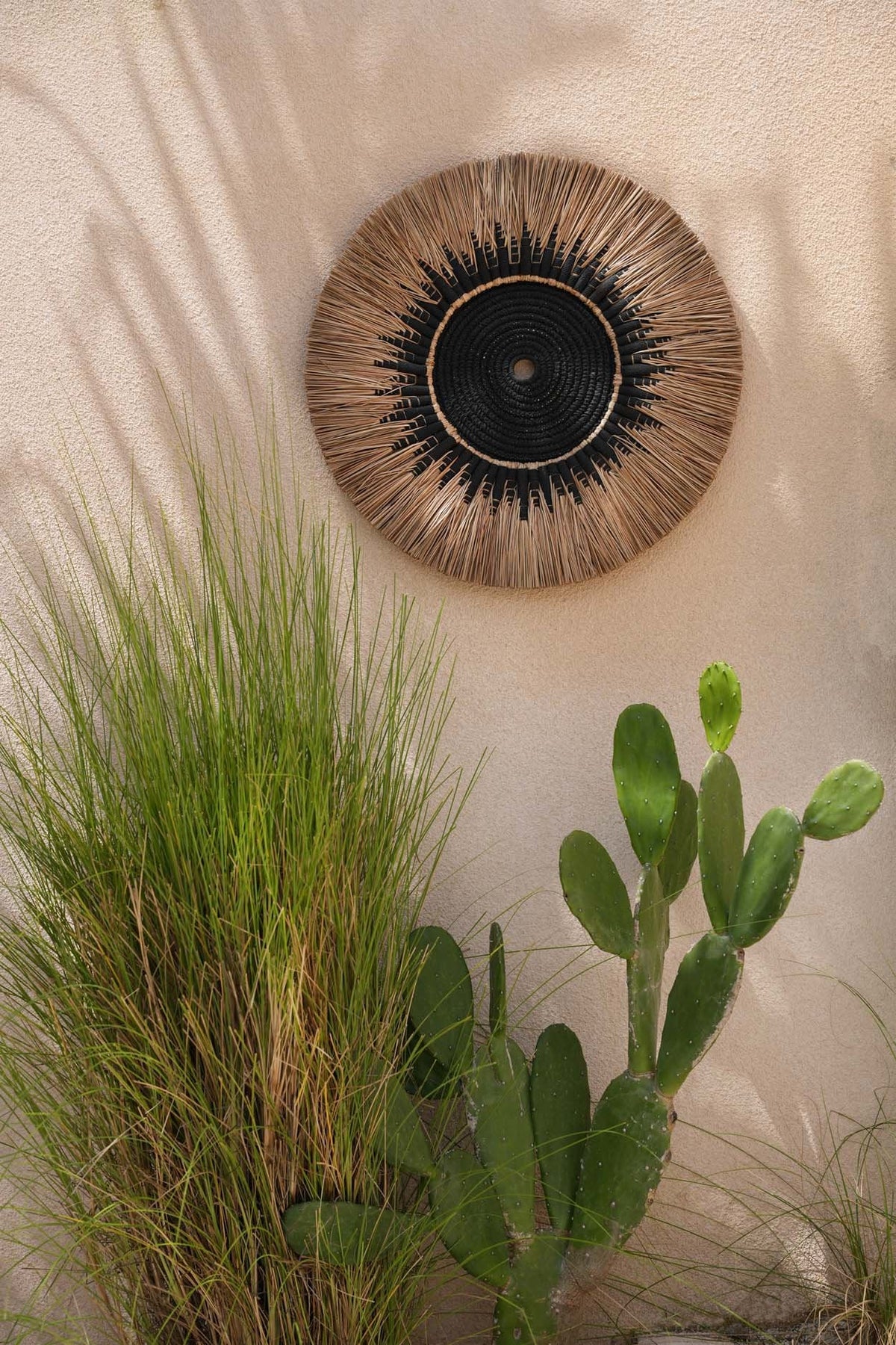 Raffia Macramé Wall Decor - Black/Natural