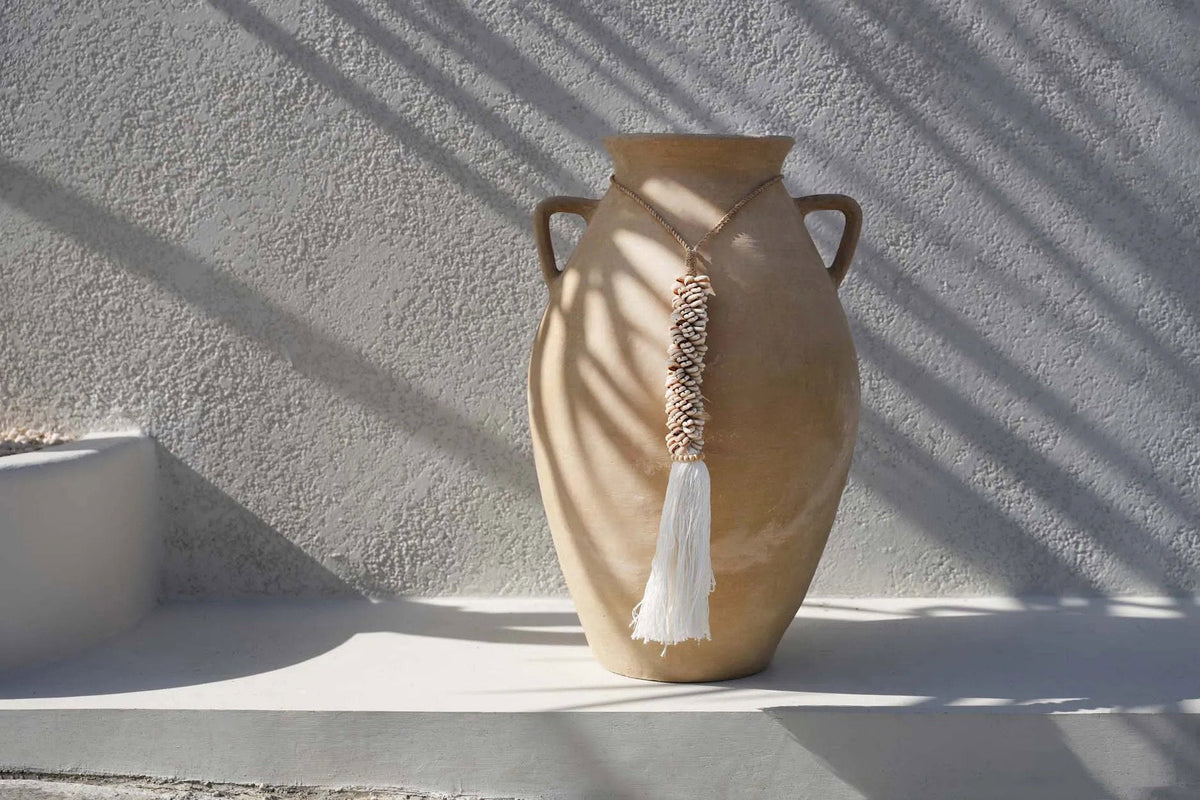 The Cowrie & Cotton Tassel - Natural
