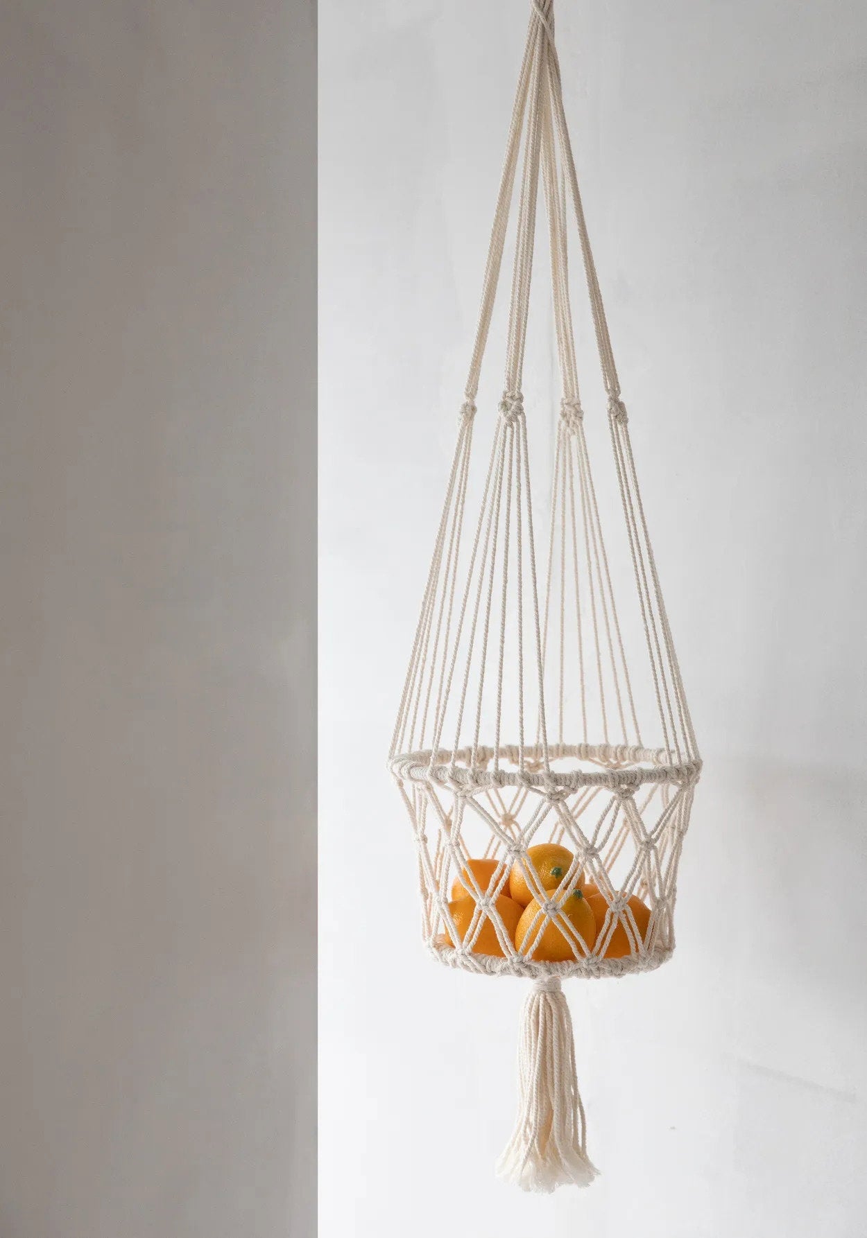 The Macrame Plant Holder - White - L