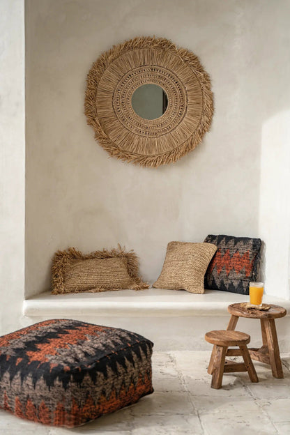 Raffia Rectangular Cushion Cover - Natural - 30x50