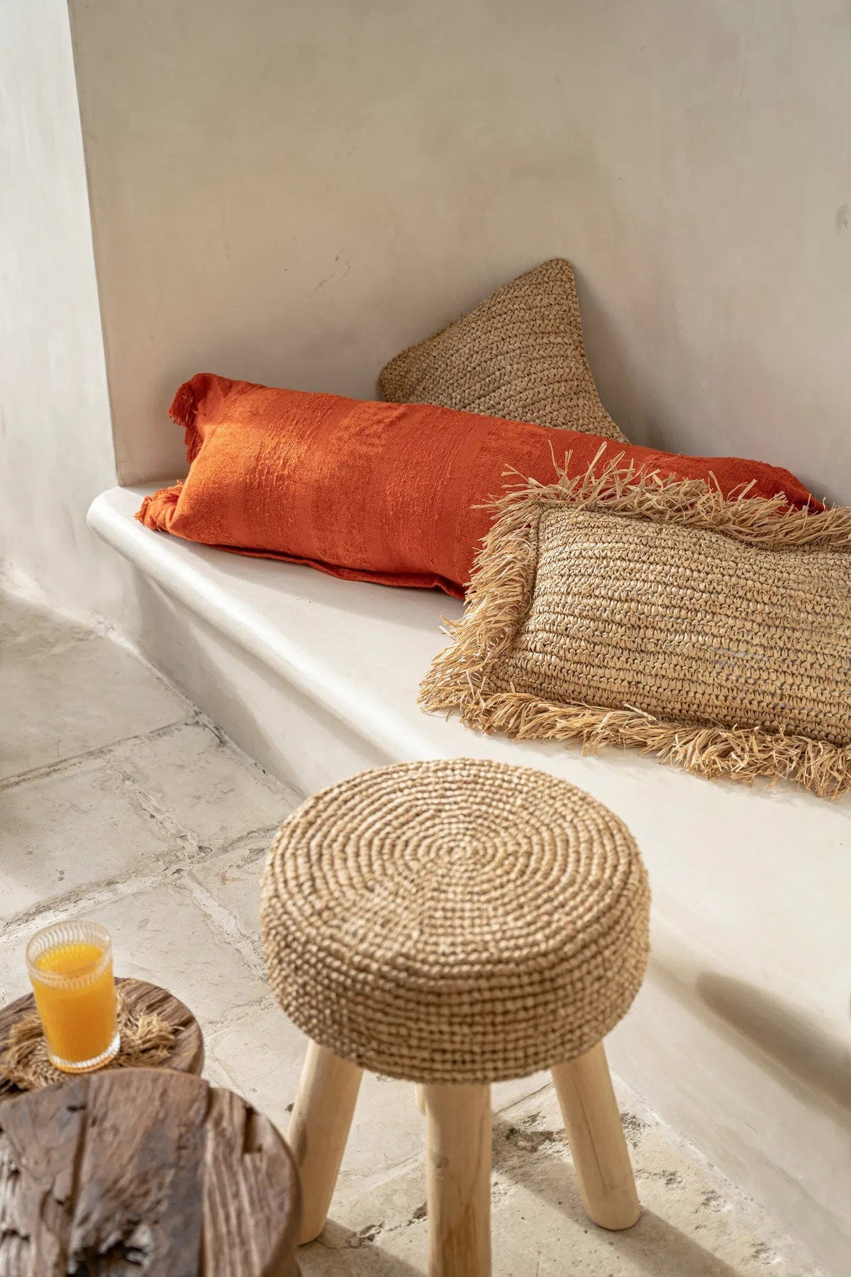 Raffia Rectangular Cushion Cover - Natural - 30x50