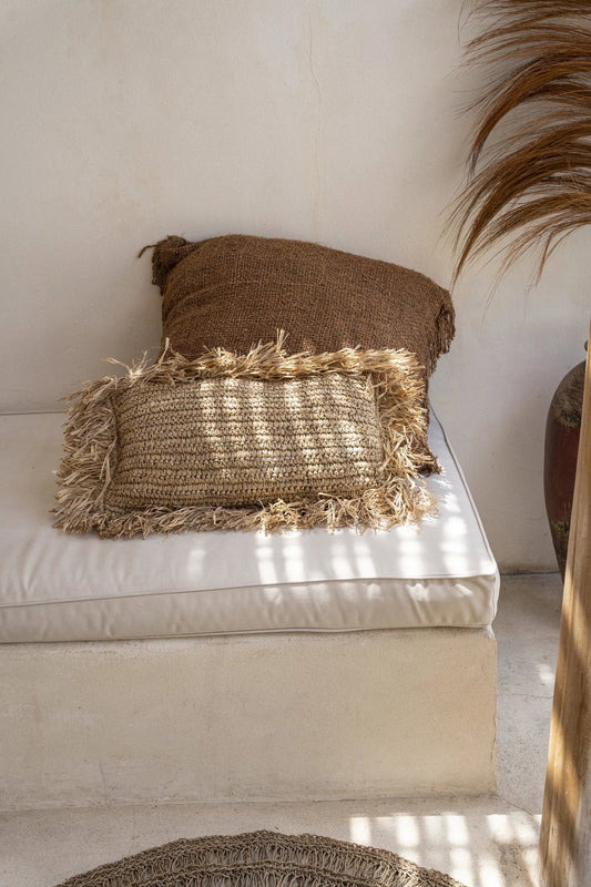Raffia Rectangular Cushion Cover - Natural - 30x50