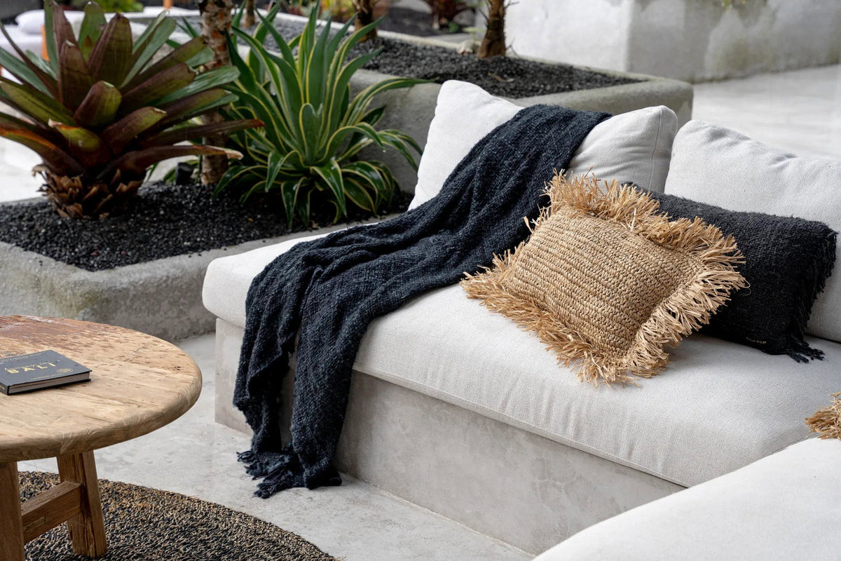 Raffia Rectangular Cushion Cover - Natural - 30x50