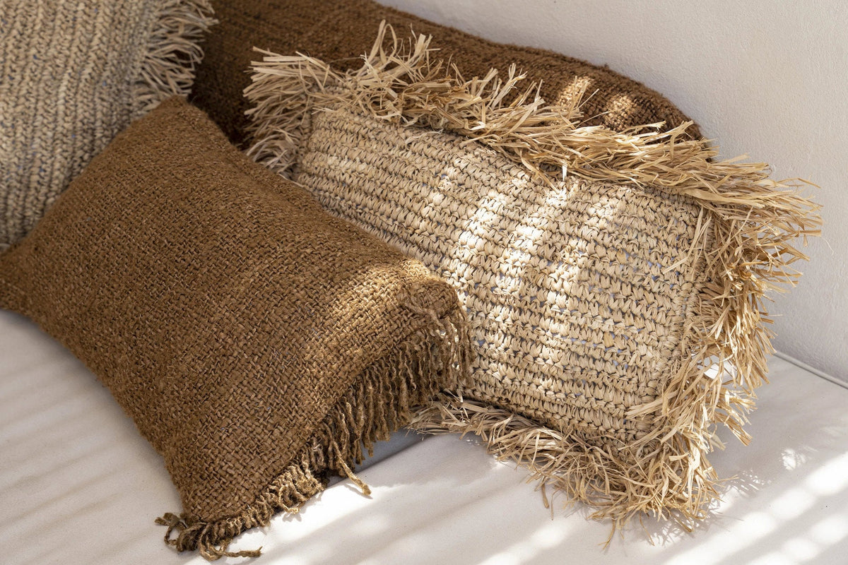 Raffia Rectangular Cushion Cover - Natural - 30x50