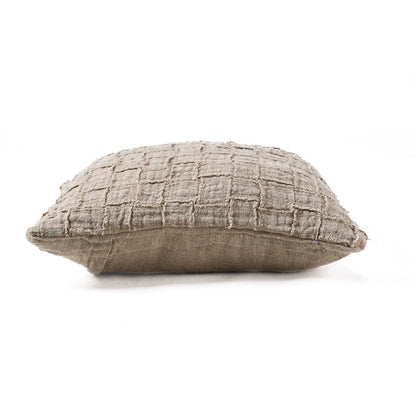 The Linen Damier Cushion Cover - Natural
