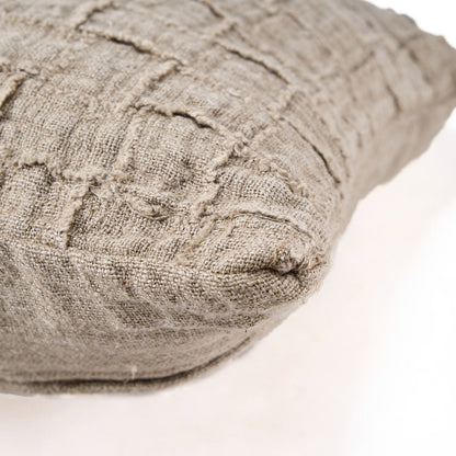 The Linen Damier Cushion Cover - Natural