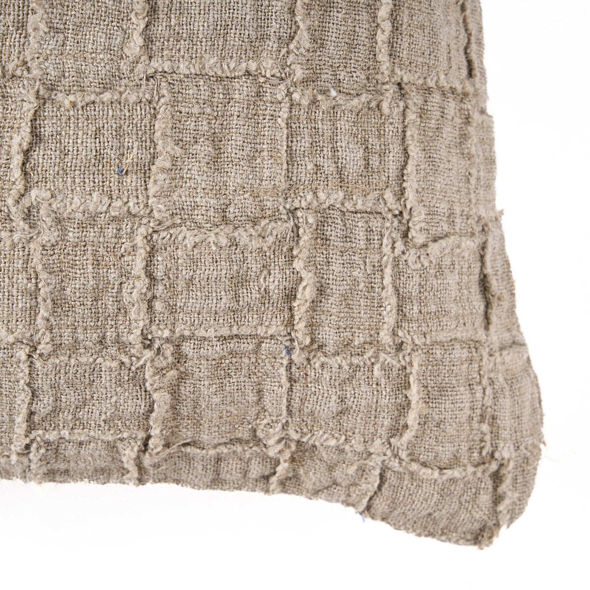 The Linen Damier Cushion Cover - Natural