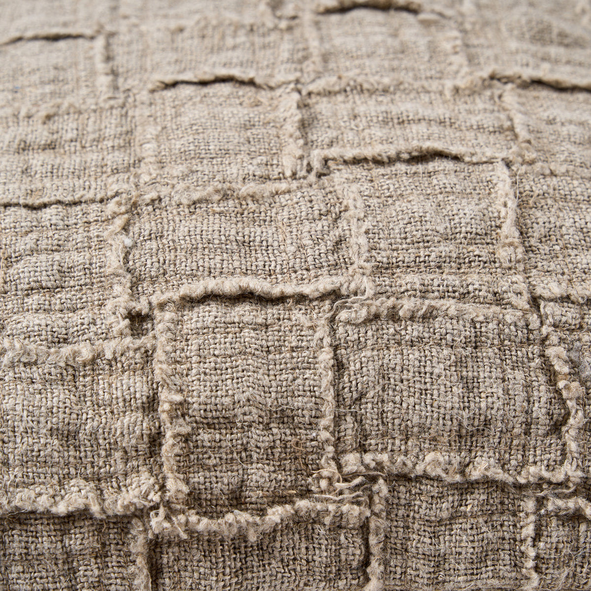 The Linen Damier Cushion Cover - Natural