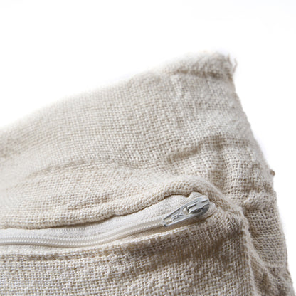 The Linen Threads Cushion Cover - White Natural