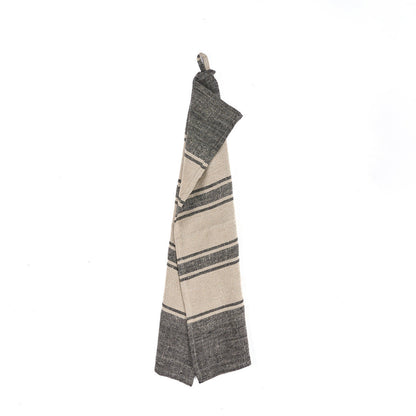 The Linen Smudge Kitchen Towel - Natural Black - 50x70