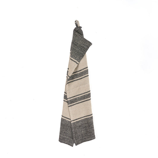 The Linen Smudge Kitchen Towel - Natural Black - 50x70