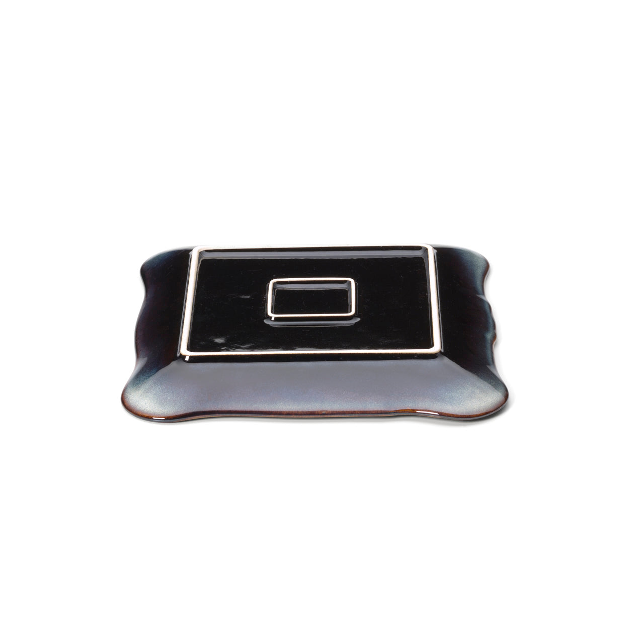 The Lotus Ice Square Plate - Grey Brown - L