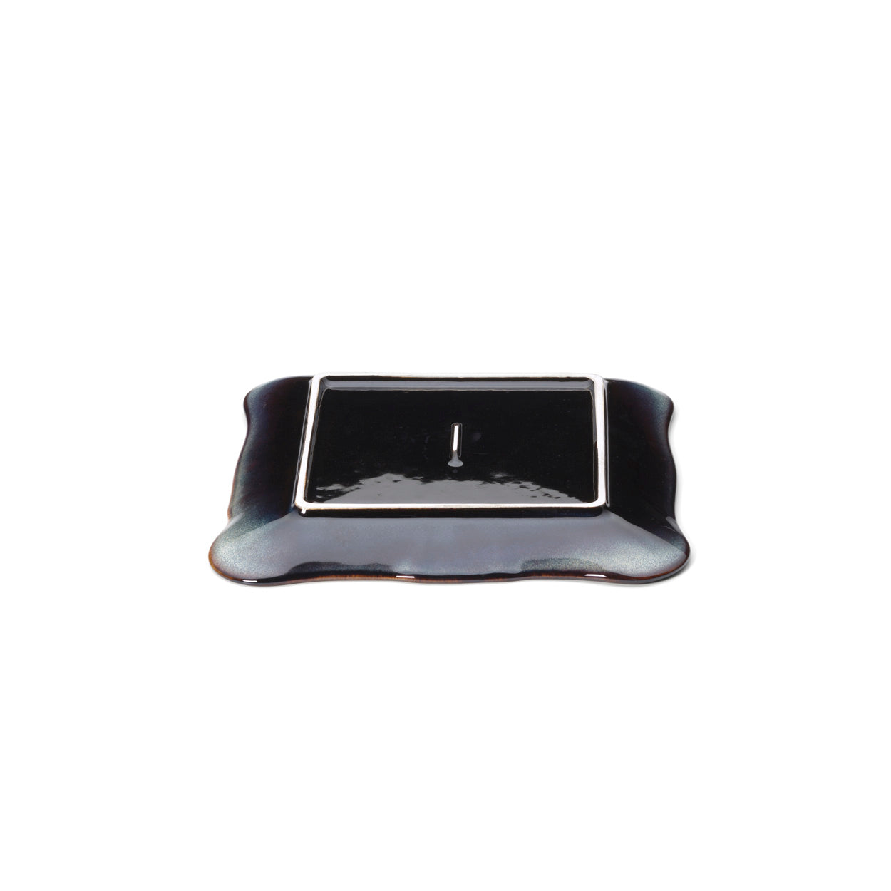 The Lotus Ice Square Plate - Grey Brown - M