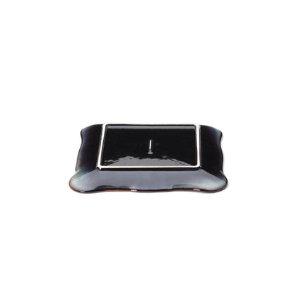 The Lotus Ice Square Plate - Grey Brown - M