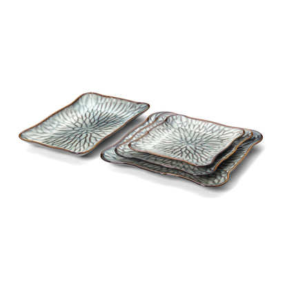 The Lotus Ice Square Plate - Grey Brown - XL