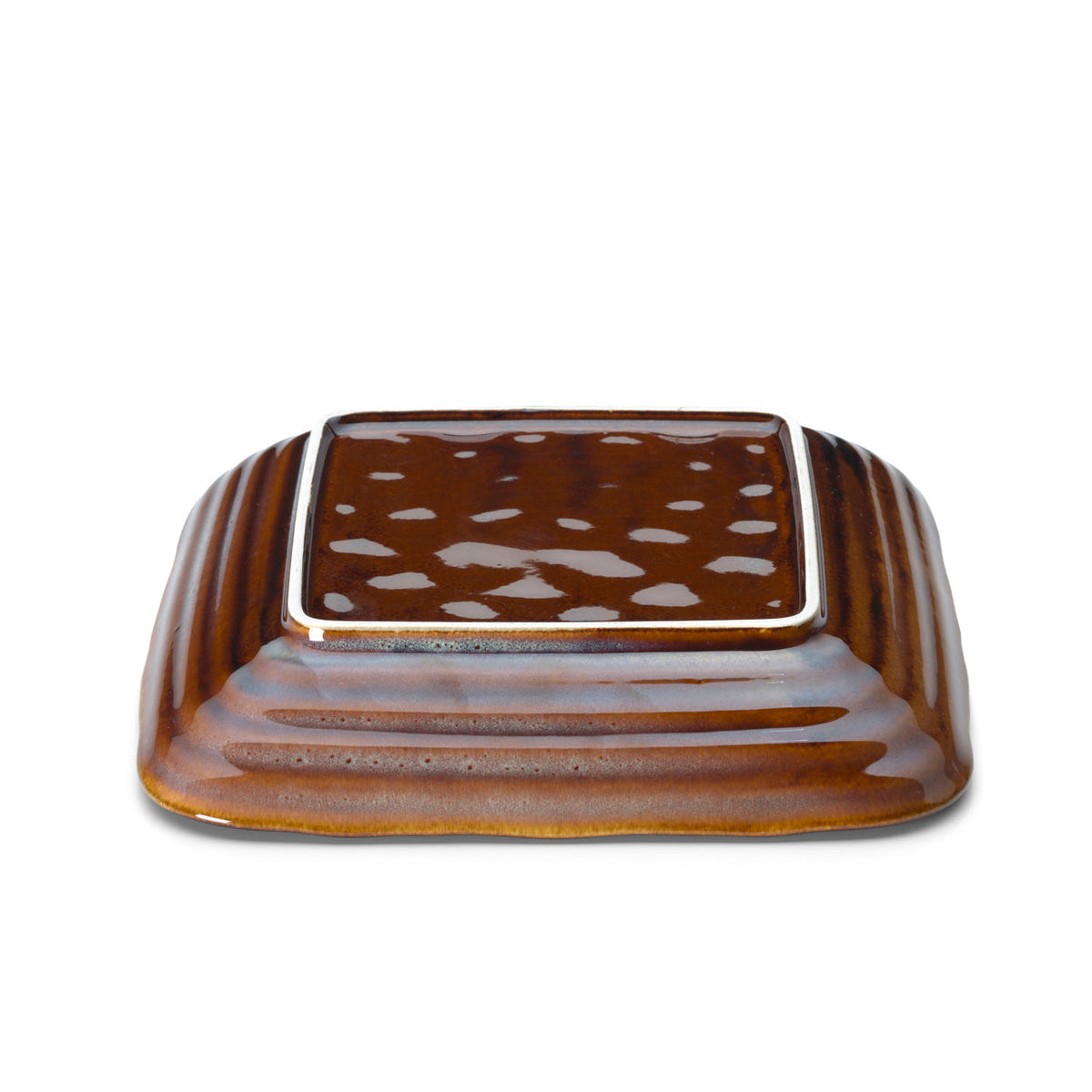 The Smoked Horizon Square Plate - Brown Grey - M