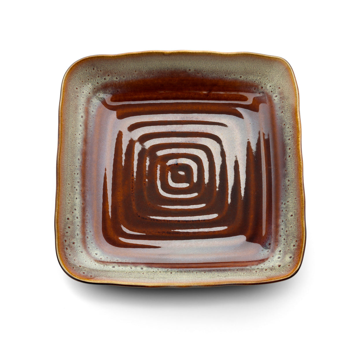 The Smoked Horizon Square Plate - Brown Grey - M