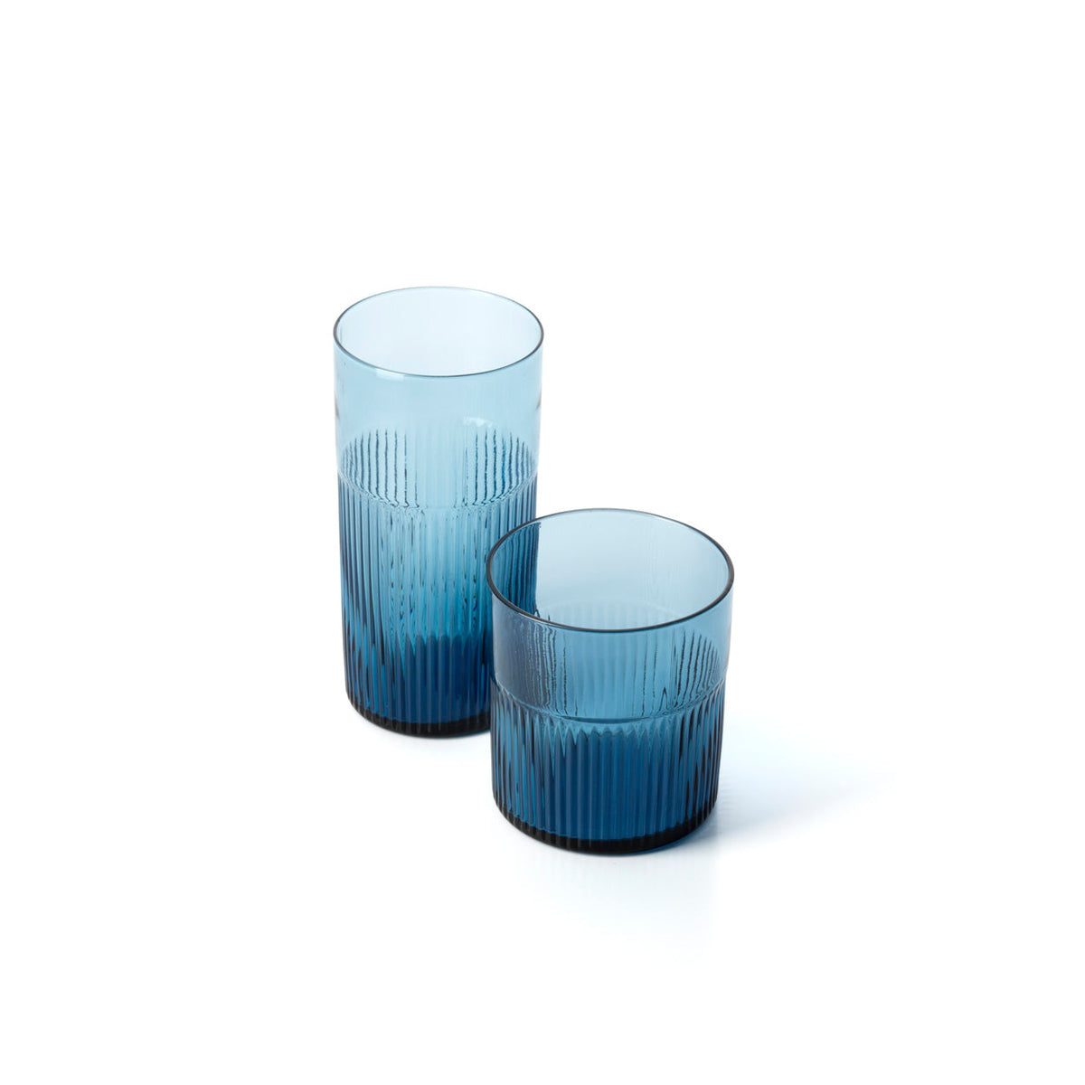 The Azure Rippled High Tumbler - Blue