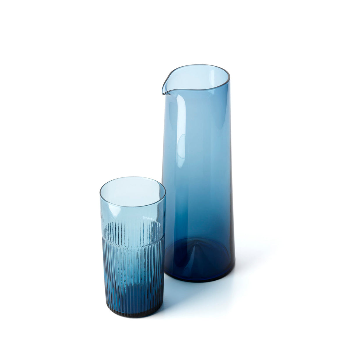 The Azure Rippled High Tumbler - Blue