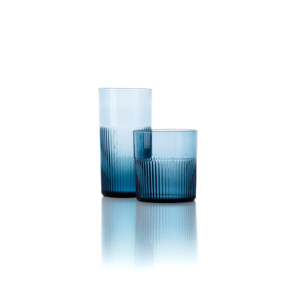 The Azure Rippled Low Tumbler - Blue