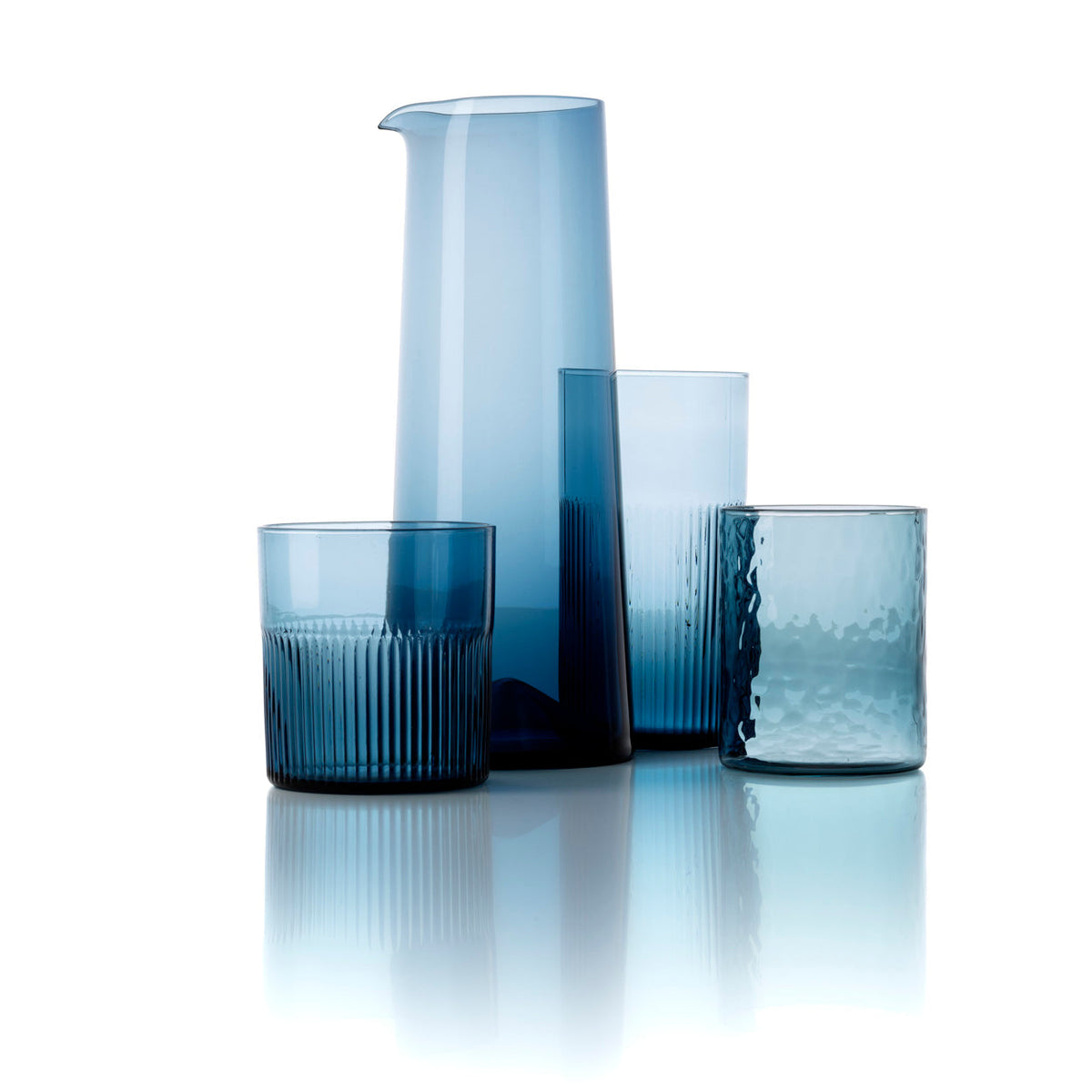 The Azure Rippled Low Tumbler - Blue