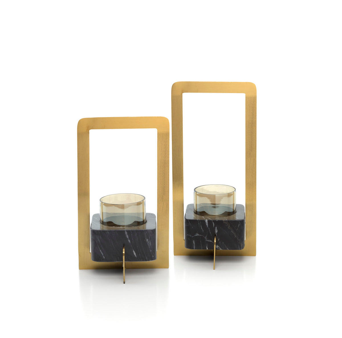 The Golden Marble Candle Holder - Gold/Black - M