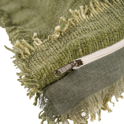The Jungle Fringe Cushion Cover - Green