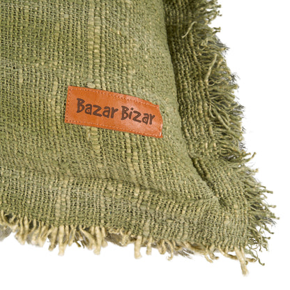 The Jungle Fringe Cushion Cover - Green