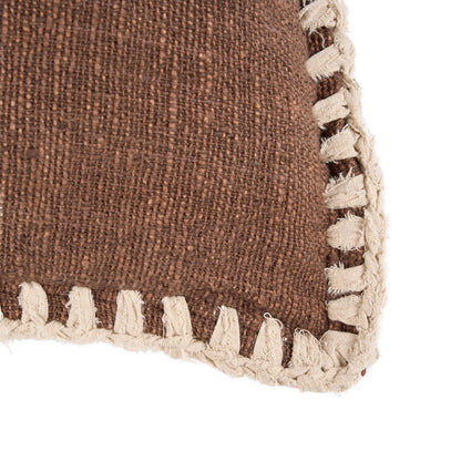 The Espresso Edge Cushion Cover - Brown White