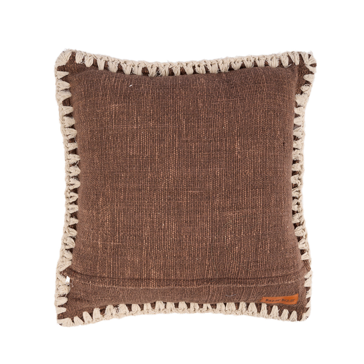 The Espresso Edge Cushion Cover - Brown White