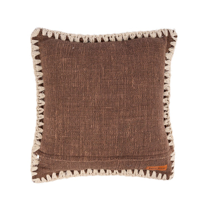 The Espresso Edge Cushion Cover - Brown White