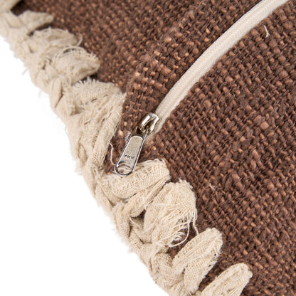The Espresso Edge Cushion Cover - Brown White