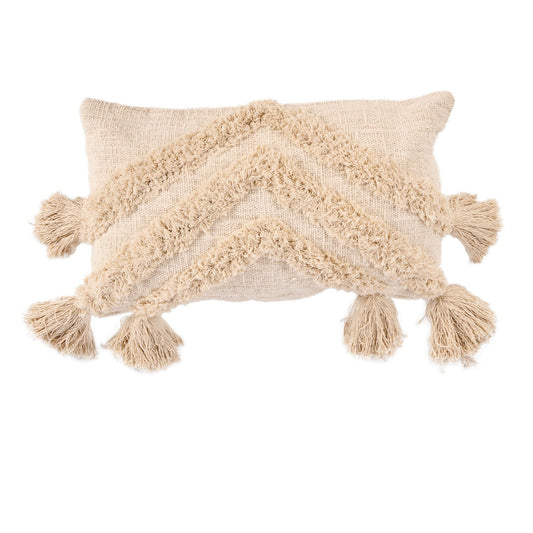 The Nomad Tassel Cushion Cover - Cream