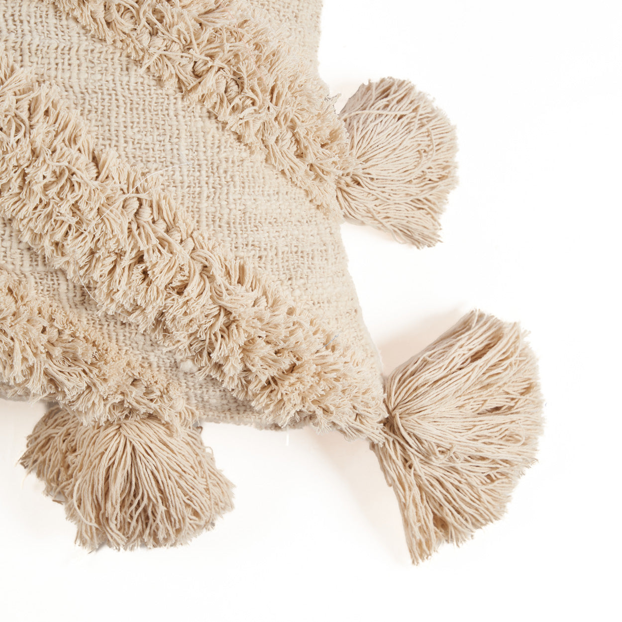 The Nomad Tassel Cushion Cover - Cream
