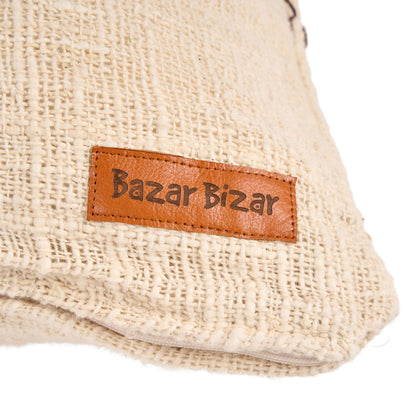 The Cocoa Patchwork Cushion Cover - Natural Brown