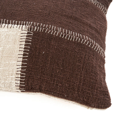 The Cocoa Patchwork Cushion Cover - Natural Brown