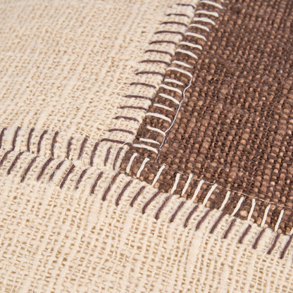 The Cocoa Patchwork Cushion Cover - Natural Brown